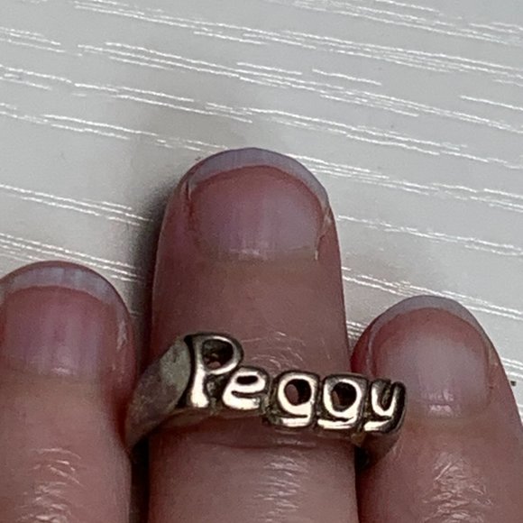 Sterling Silver Peggy Personalized Name Ring, Size 6 - Picture 10 of 10